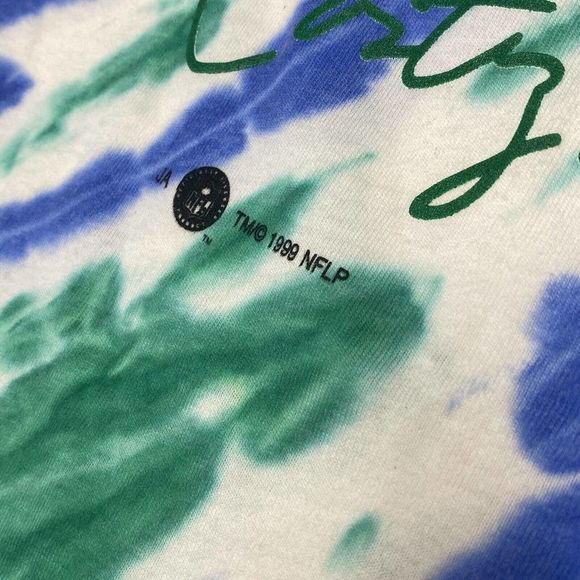 Vintage Seattle Seahawks T Shirt Deadstock Medium Tie Dye NWT Springs Galloway - Picture 5 of 8